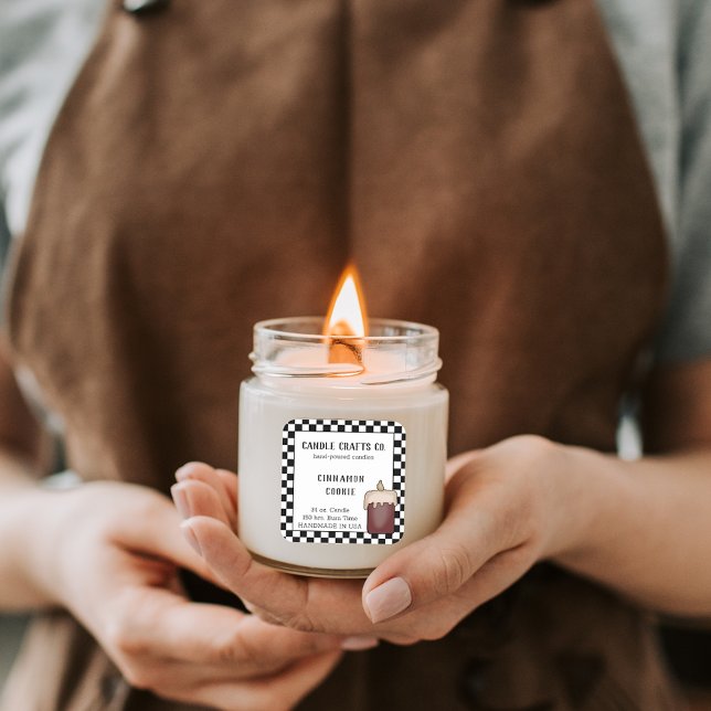 Adesivo Quadrado Rótulo de Negócio de Fragrância Personalizada Vela (Criador carregado)