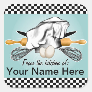 Adesivo Quadrado Rótulo de Pacote Baker Personalizado