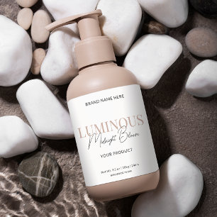 Adesivo Quadrado Rótulo de Pacote do Skincare de Script Elegante Mo