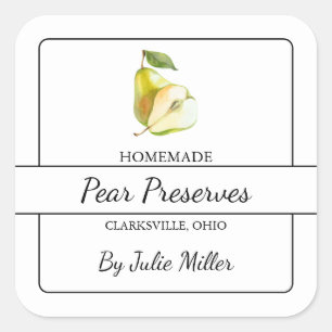 Adesivo Quadrado Rótulo de Pares Homemade Preserva
