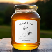 Rótulo de Pote de Mel Meant to Bee, Favor de Casam