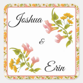 Adesivo Quadrado Rótulo de presente de casamento - Prado Vitoriano