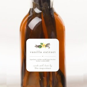 Adesivo Quadrado Rótulo de Presente Quadrado de Extrato de Vanilla