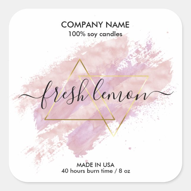 Adesivo Quadrado Rótulo de produto abstrato moderno de velas fabric (Frente)