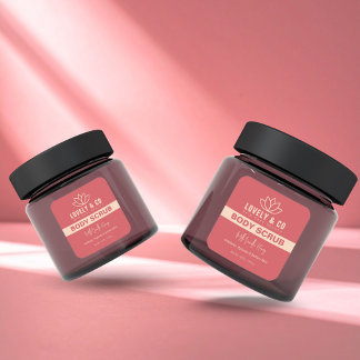 Adesivo Quadrado Rótulo de Produto de Beleza do Salão Rosa Elegante