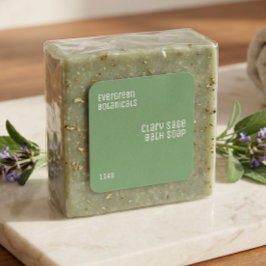 Adesivo Quadrado rótulo de produto de beleza minimalista verde e br