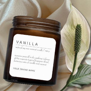 Adesivo Quadrado rótulo de produto de cosméticos de vela minimalist