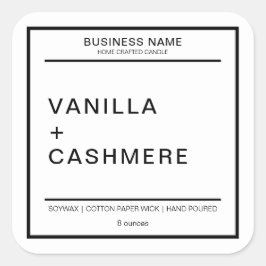 Adesivo Quadrado Rótulo de Produto de Vela Moderna