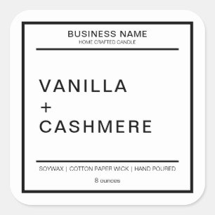 Adesivo Quadrado Rótulo de Produto de Vela Moderna