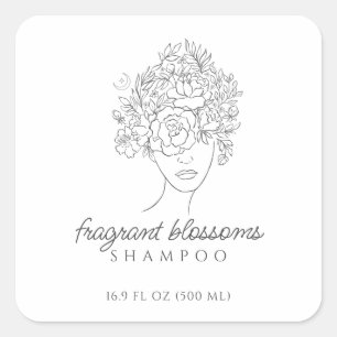 Adesivo Quadrado Rótulo de Produto de Xampu para Cabelo