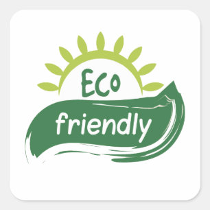 Adesivo Quadrado Rótulo de produto ecológico