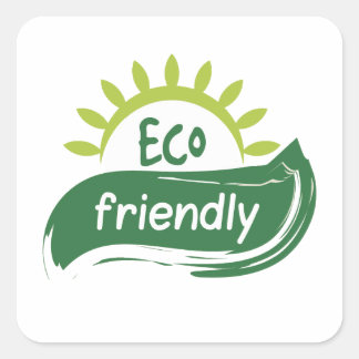 Adesivo Quadrado Rótulo de produto ecológico