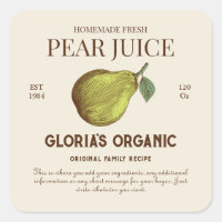 Rótulo de Produto Personalizado do Sumo de Fruta d