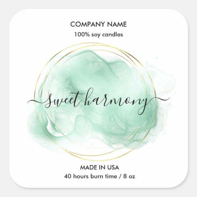 Adesivo Quadrado Rótulo de produto rótulo de velas rótulo rótulo fr (Frente)