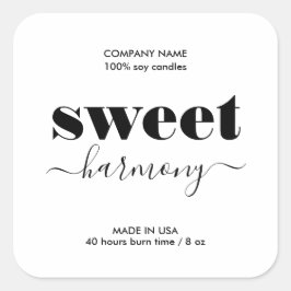 Adesivo Quadrado Rótulo de produto simples Mínimo moderno