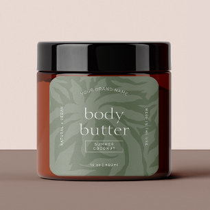 Adesivo Quadrado Rótulo de Produto Verde Moderno de Skincare Orgâni