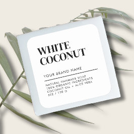 Adesivo Quadrado Rótulo de sabão para embalagens brancas modernas