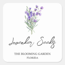 Adesivo Quadrado Rótulo de Seeds de lavanda