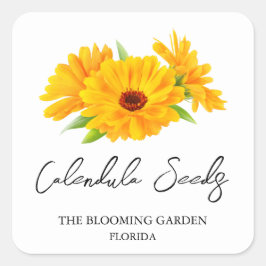 Adesivo Quadrado Rótulo de Sementes de Calendário