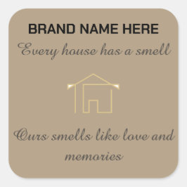 Adesivo Quadrado Rótulo de Vela de Aroma para Lar | Personalize com