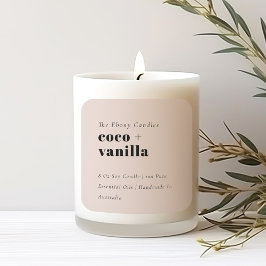 Adesivo Quadrado Rótulo de Vela de Blush Mínimo e Elegante