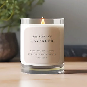 Adesivo Quadrado Rótulo de Vela de Blush Mínimo e Elegante