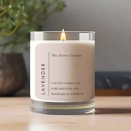 Adesivo Quadrado Rótulo de Vela de Blush Mínimo e Elegante