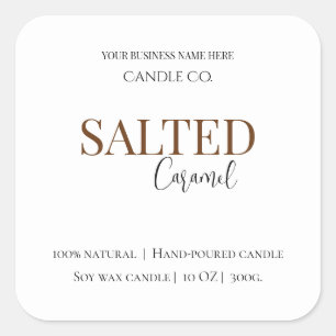 Adesivo Quadrado Rótulo de Vela de Caramelo Salgado 'Dê Graças'