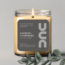 Rótulo de vela de embalagem de produtos minimalist