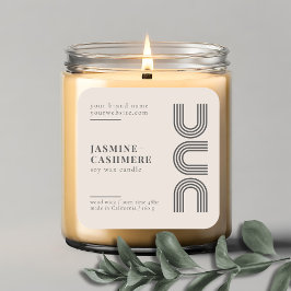 Adesivo Quadrado Rótulo de vela de embalagem de produtos minimalist