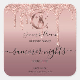 Adesivo Quadrado Rótulo de Vela de Mel Moderna Simples Fabricada à