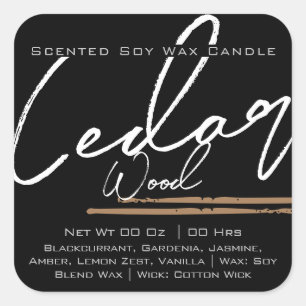 Adesivo Quadrado Rótulo de Vela de Na moda moderno, plano no Cedar