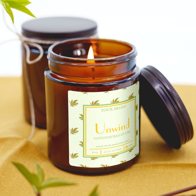 Adesivo Quadrado Rótulo de Vela de Pequenas Empresas do Retro Tropi (Criador carregado)