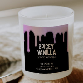 Adesivo Quadrado Rótulo de Vela de Unidades Púrpuras Rosa de Tendên