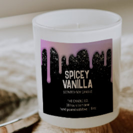 Adesivo Quadrado Rótulo de Vela de Unidades Púrpuras Rosa de Tendên