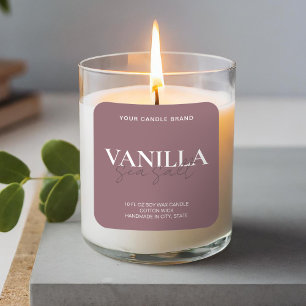 Adesivo Quadrado Rótulo de Vela Elegante Minimalista Moderno