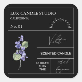 Adesivo Quadrado Rótulo de Vela Perfumada Violeta
