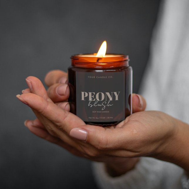 Adesivo Quadrado Rótulo de Vela Personalizada Minimalista Moderno (Criador carregado)