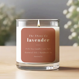 Adesivo Quadrado Rótulo de Vela Rust Mínima Rústica Elegante Simple