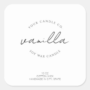 Adesivo Quadrado Rótulo de Vela Simples Moderno