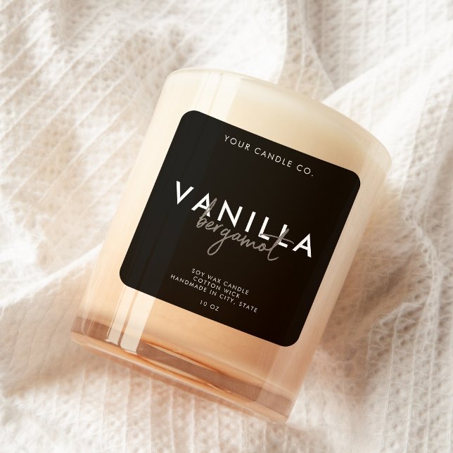 Adesivo Quadrado Rótulo de Vela Simples Moderno (Criador carregado)