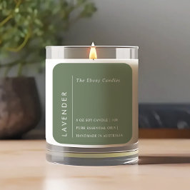 Adesivo Quadrado Rótulo de Vela Verde Mínima Rústica Elegante Simpl