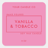 Rótulo de Vela Vermelha Rosa Mínima Simples