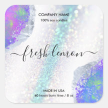 Rótulo de velas opal mínimo iridescente moderno