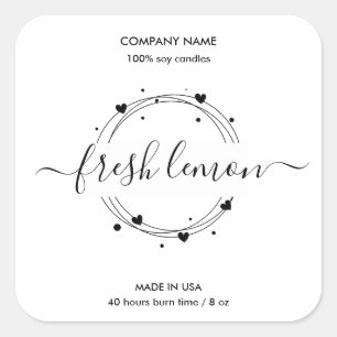 Adesivo Quadrado Rótulo de velas rótulo do produto Rótulo do frasco
