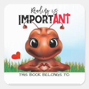 Adesivo Quadrado Rótulo do Catálogo de Idiomas do Ant