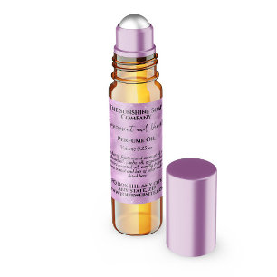Adesivo Quadrado Rótulo do frasco do cilindro de perfumagem do Lila