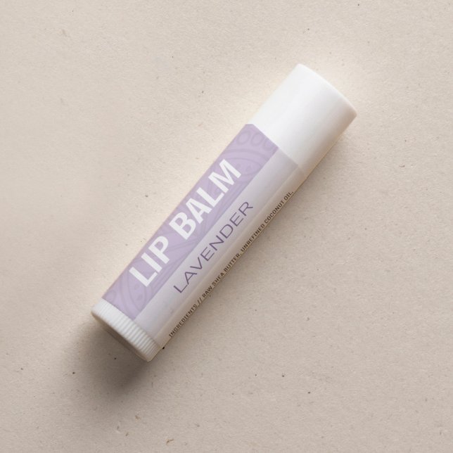 Adesivo Quadrado Rótulo do Lip Balm - Lavanda - Quadrado de 1,25" (Criador carregado)