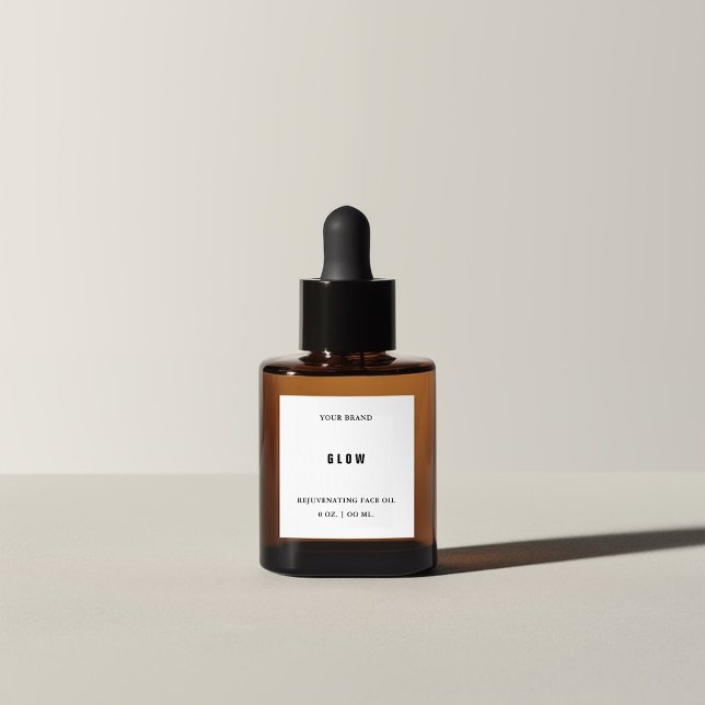 Adesivo Quadrado Rótulo do Mini Frasco do Óleo de Face (Criador carregado)