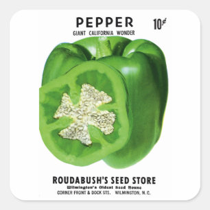 Adesivo Quadrado Rótulo do Pacote de Sementes de Pepper